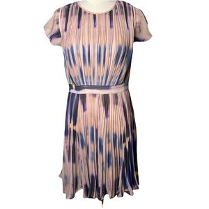 Catherine Malandrino Pleated Watercolor Print Dress – Size 8